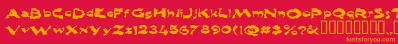 Shlophappy Font – Orange Fonts on Red Background