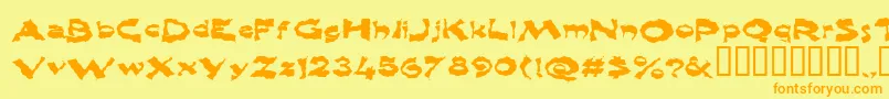 Shlophappy Font – Orange Fonts on Yellow Background