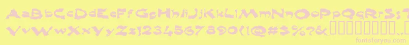 Shlophappy Font – Pink Fonts on Yellow Background