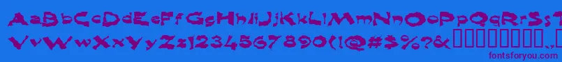 Shlophappy Font – Purple Fonts on Blue Background