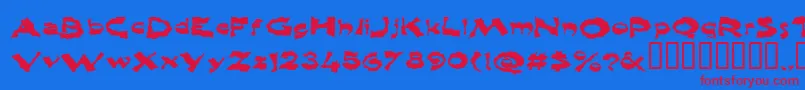 Shlophappy Font – Red Fonts on Blue Background