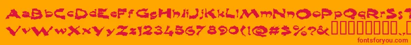 Shlophappy Font – Red Fonts on Orange Background