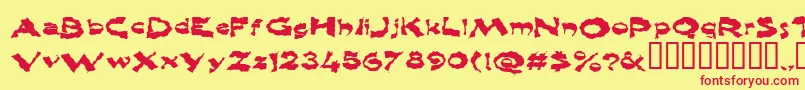 Shlophappy Font – Red Fonts on Yellow Background