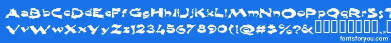 Shlophappy Font – White Fonts on Blue Background