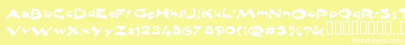 Shlophappy Font – White Fonts on Yellow Background
