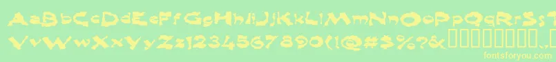 Shlophappy Font – Yellow Fonts on Green Background