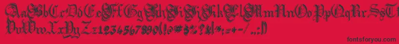 フォントArgorFlahmScaqh – 赤い背景に黒い文字