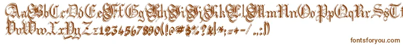 ArgorFlahmScaqh-Schriftart – Braune Schriften auf weißem Hintergrund