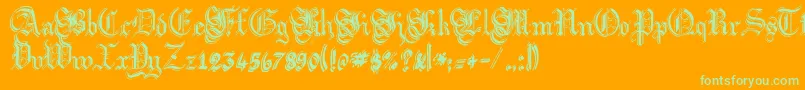 ArgorFlahmScaqh Font – Green Fonts on Orange Background