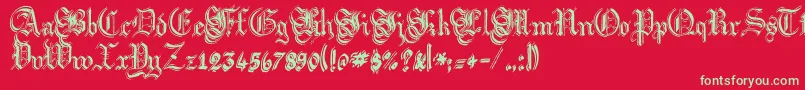 フォントArgorFlahmScaqh – 赤い背景に緑の文字