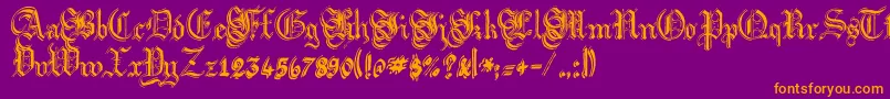 ArgorFlahmScaqh Font – Orange Fonts on Purple Background