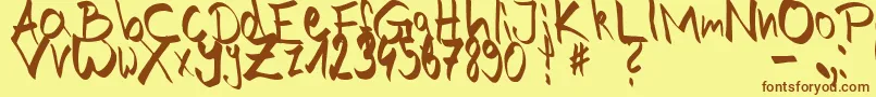 HandOfJoe Font – Brown Fonts on Yellow Background