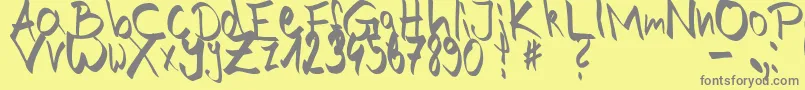 HandOfJoe Font – Gray Fonts on Yellow Background