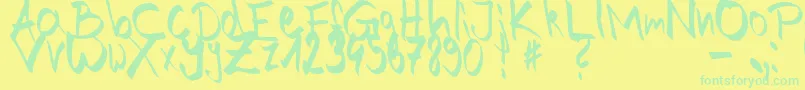 HandOfJoe Font – Green Fonts on Yellow Background