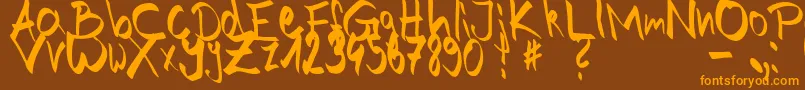 HandOfJoe Font – Orange Fonts on Brown Background