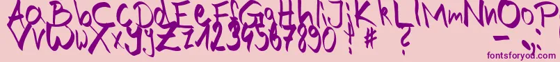 HandOfJoe Font – Purple Fonts on Pink Background