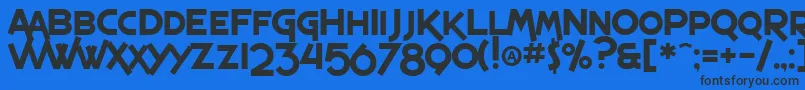 フォントSfEspressoShack – 黒い文字の青い背景