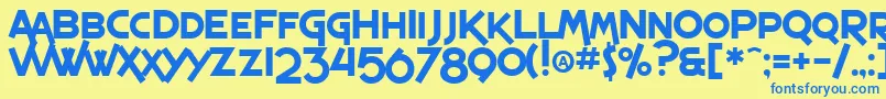 SfEspressoShack Font – Blue Fonts on Yellow Background