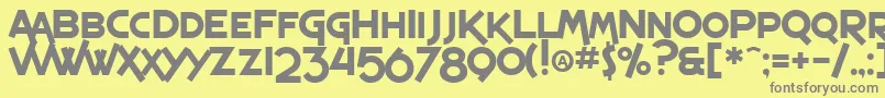 フォントSfEspressoShack – 黄色の背景に灰色の文字