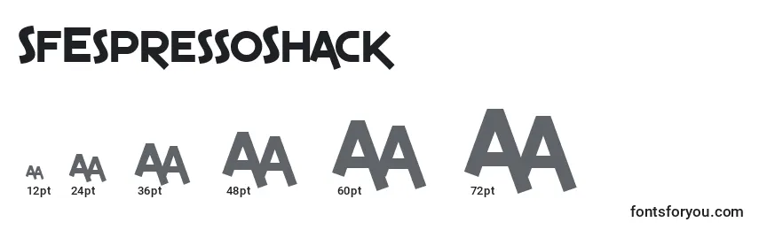 SfEspressoShack Font Sizes