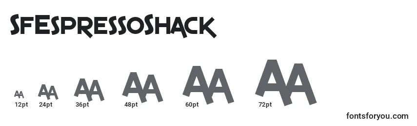 Größen der Schriftart SfEspressoShack