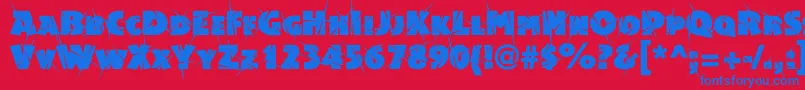 Acsiomasupershockc Font – Blue Fonts on Red Background