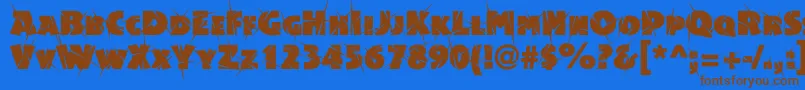 Acsiomasupershockc Font – Brown Fonts on Blue Background