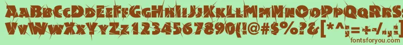 Acsiomasupershockc Font – Brown Fonts on Green Background