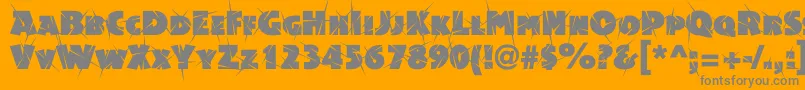 Acsiomasupershockc-Schriftart – Graue Schriften auf orangefarbenem Hintergrund