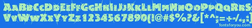 Acsiomasupershockc Font – Green Fonts on Blue Background