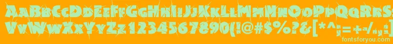 Lisätietoja Acsiomasupershockc-fontista Acsiomasupershockc-fontti – vihreät fontit oranssilla taustalla