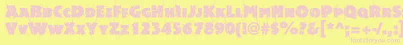 Acsiomasupershockc Font – Pink Fonts on Yellow Background