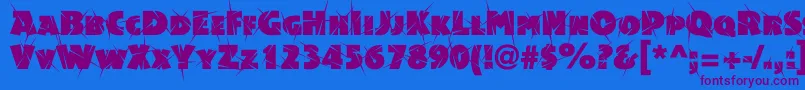Acsiomasupershockc Font – Purple Fonts on Blue Background