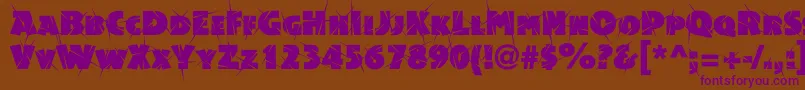 Acsiomasupershockc Font – Purple Fonts on Brown Background