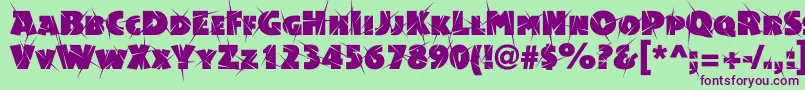 Acsiomasupershockc Font – Purple Fonts on Green Background