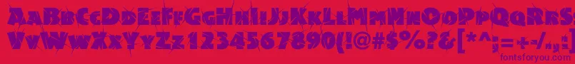 Acsiomasupershockc-Schriftart – Violette Schriften auf rotem Hintergrund