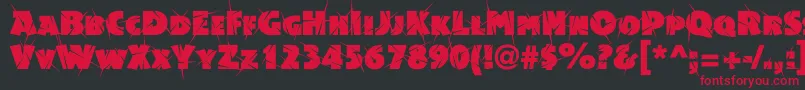 Acsiomasupershockc-Schriftart – Rote Schriften auf schwarzem Hintergrund