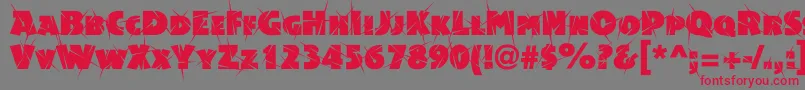 Acsiomasupershockc Font – Red Fonts on Gray Background