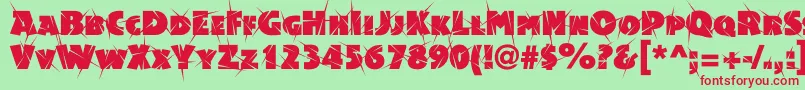 Шрифт Acsiomasupershockc – красные шрифты на зелёном фоне