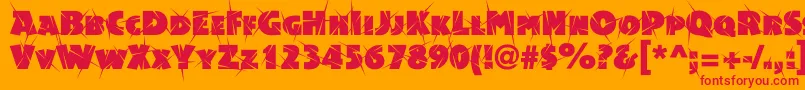 Acsiomasupershockc Font – Red Fonts on Orange Background