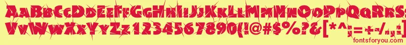 Acsiomasupershockc Font – Red Fonts on Yellow Background