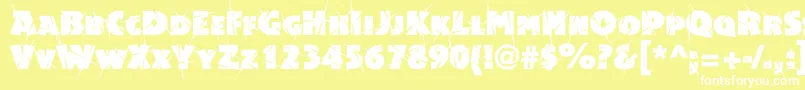 Acsiomasupershockc Font – White Fonts on Yellow Background