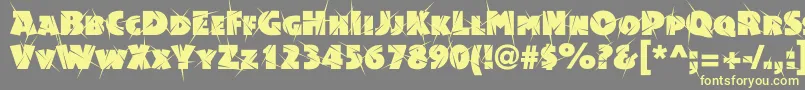 Fonte Acsiomasupershockc – fontes amarelas em um fundo cinza
