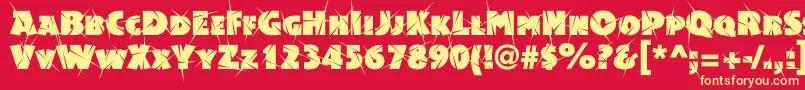 Acsiomasupershockc Font – Yellow Fonts on Red Background