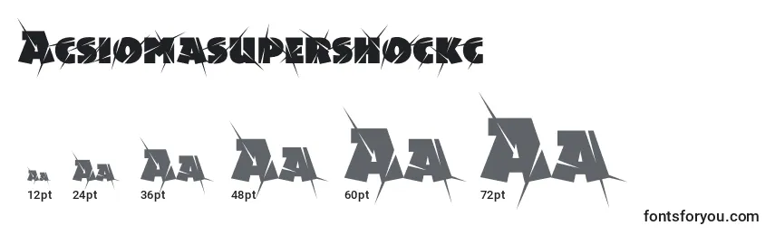 Размеры шрифта Acsiomasupershockc