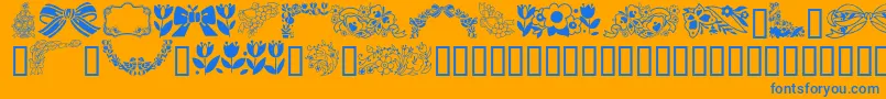 Więcej informacji o czcionce GeSpringtime Czcionka GeSpringtime – niebieskie czcionki na pomarańczowym tle