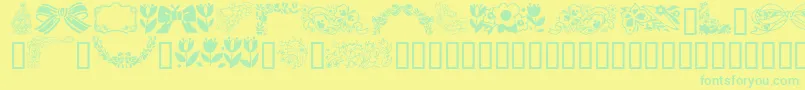 GeSpringtime Font – Green Fonts on Yellow Background