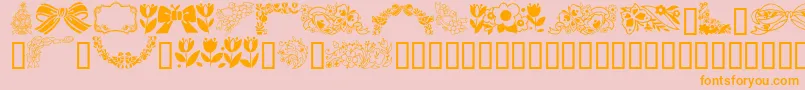 GeSpringtime-Schriftart – Orangefarbene Schriften auf rosa Hintergrund