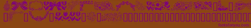 GeSpringtime-Schriftart – Violette Schriften auf braunem Hintergrund