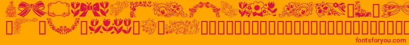 フォントGeSpringtime – オレンジの背景に赤い文字